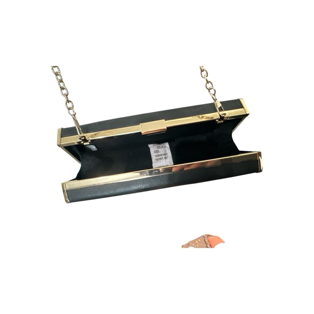 Women's Black Elegant Handbag Ladies Clutch Purse Evening Luxury Bag - Picture 8 of 9
